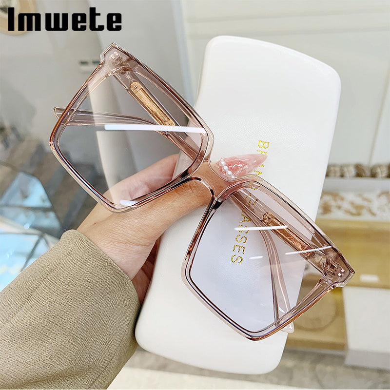 Foundrymews Square Sunglasses セット Wholesale Unisex Half Mirror Metal Chain Square Sunglasses